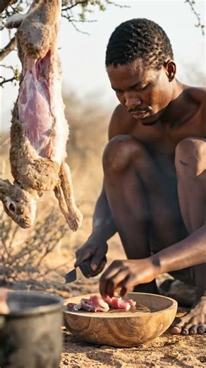 So Yummy! San Tribe Cooking Fresh Rabbit Over Fire 🐇🔥 | Primitive African Cooking Feast