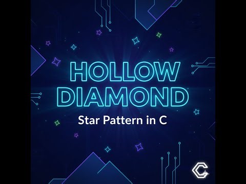 Hollow Diamond Pattern in C | Star Pattern Program in C | Logic + Output Explained