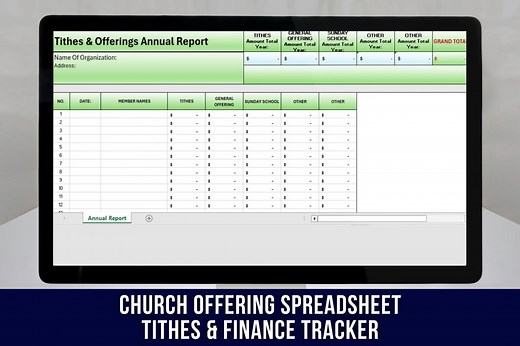 Church Offering Excel Template: Tithes & Finance Tracker (digital Download) - Etsy
