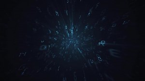Dark stylish digital code matrix motion background - streaming letters, numbers and punctuation marks. Computer programming or hacking concept. HD looping information technology background.