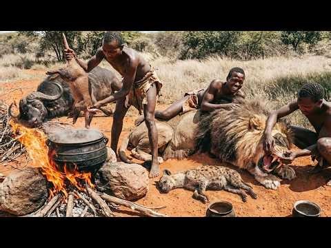 The ancient Hadzabe Tribe: Survival hunting and moments of confrontation with ancient predators