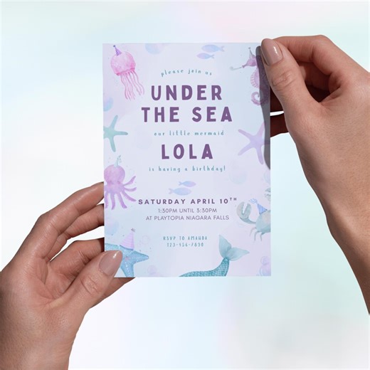 Under the Sea Birthday Invitation | Editable Ocean Party Template (digital Download) - Etsy