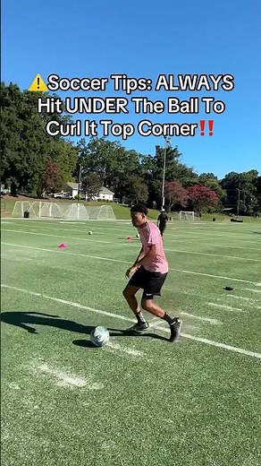 ⚠️Soccer Tips To Curl Ball Top Corner Effectively‼️#shorts #soccer #football