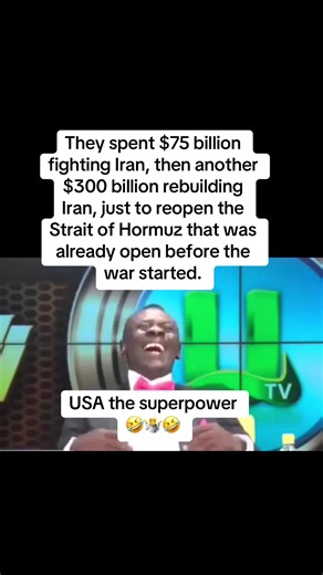 They spent $75 billion fighting Iran, then another $300 billion rebuilding Iran, just to reopen the Strait of Hormuz that was already open before the war started. USA the superpower #maga #amadodbates #trump #iran