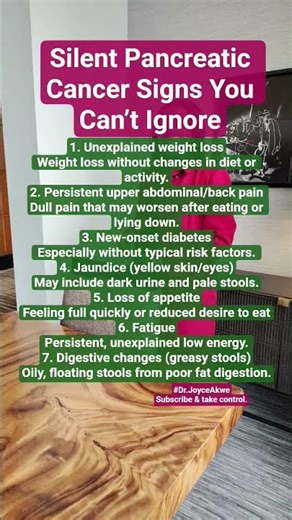 Pancreatic Cancer Early Signs You Should NEVER Miss #Shorts #Health #Dr.JoyceAkwe