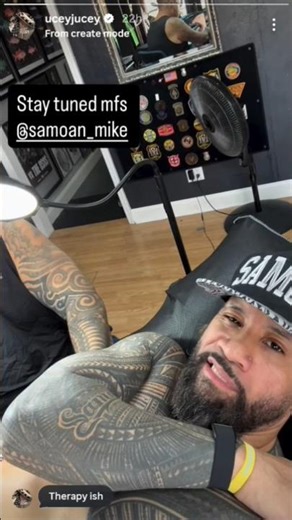 Jey Uso is getting more ink done by his tattooist! #jeyuso #theusos #wwe