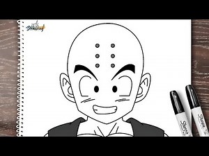 How to draw Krillin from Dragon Ball step by step