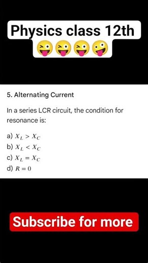 Resonance in LCR Circuit | Class 12 Physics Question#physics #class12 #shorts #youtubeshorts