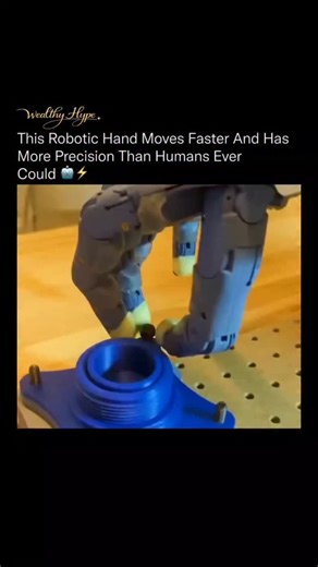 Business | Tech | Global News on Instagram: "Human reaction time is no longer a factor in this context. 🤯🦾 This robotic hand functions with response loops measured in milliseconds, enabling real-time adjustments of force, torque, and motion. Each finger is equipped with embedded sensors that instantly gauge resistance, facilitating the precise tightening of screws to exact specifications without any delay or error. In contrast to human hands, the motors can accelerate, halt, and make correctio