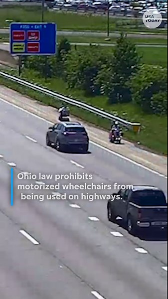 Motorized wheelchairs join I-670 traffic, watch the video