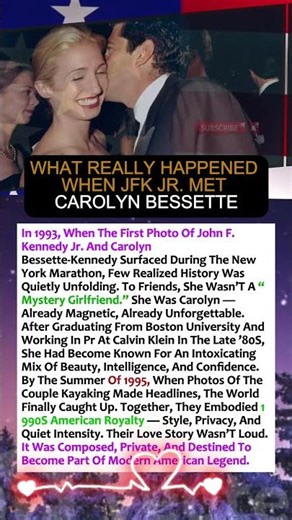 The 1993 Photo That Started an American Love Story #JFKJr #CarolynBessette #90sIcon