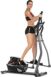 FUNMILY Eliptical Exercise Machine, 390lbs Weight Capacity, Ultra-Quiet Magnetic Elliptical Cross Trainer Machine for Home Workout (Silver)