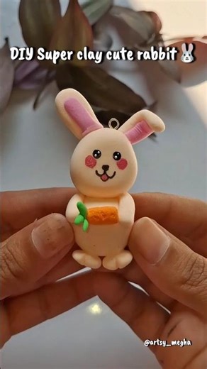 DIY super clay cute rabbit 🐰| craft ideas 💡| #shorts