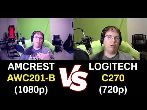 Amcrest AWC201-B (1080p) vs Logitech C270 (720p) - Webcam Review and Comparison