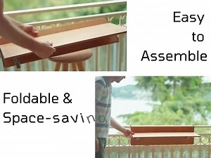 Walnut Balcony Table Space Saver Railing Bar Table, Wooden Patio Pubtable, Folding Table Terrace Custom Table With Winter Cover - Etsy