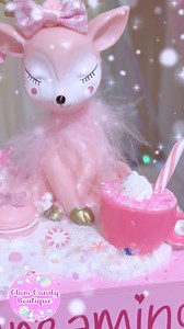 4.5K views · 118 reactions | One-of-a-kind Dreaming of a Pink Christmas Bookstack Scene with a sweet little sleepy pink deer, mini pink tree, fake icing snow, little pink candies, pink sprinkles, and more. #pinkmas #pinkchristmas #pinkchristmasdecor #pink #pinkeverything #pinkeverywhere | Glam Candy Boutique | Facebook
