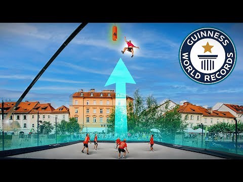 World Record Jump on Worlds Biggest Trampoline