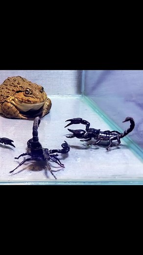 #insectwars #frog #scorpion #fight #animalfight #foryou #fyp | bullfrog