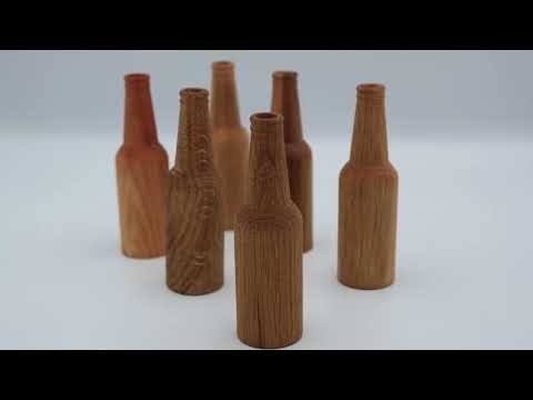 ABB Robot & Lathe CNC Milling | Decorative Wooden Beer Bottles
