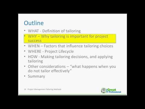 Project Management Tailoring Methods