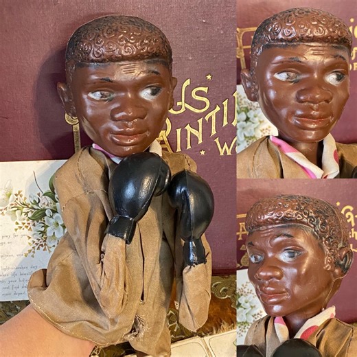Unusual Vintage Plastic & Cloth Boxer Hand Puppet Moving Boxing /boxer Toy ( E ) - Etsy