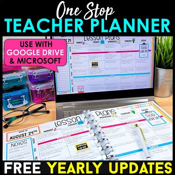 Editable Teacher Planner 2026-2027 | Printable & Digital Lesson Plan Binder