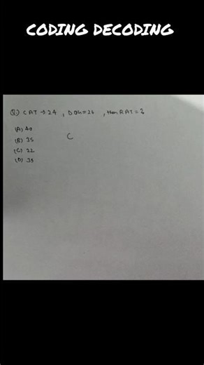 Coding Decoding#Reasoning tricks