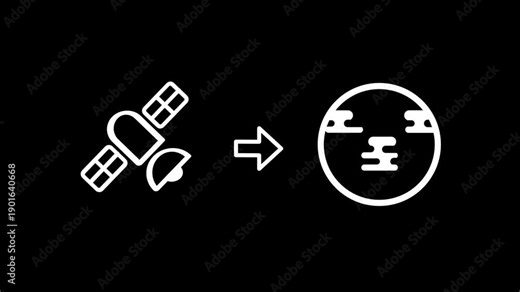 A satellite icon pointing toward a globe symbol represents the global positioning systems and orbital data transmission that connect people across every continent on the entire planet