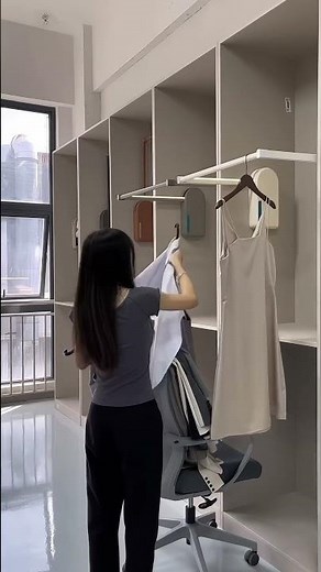 🙌 Hanging clothes has never been easier! Motorized closet lifts maximize efficiency.#electriclift