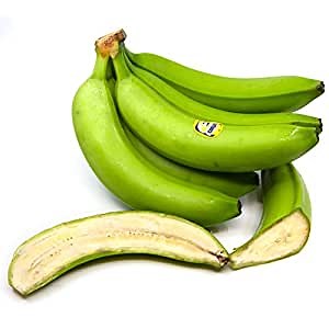 Congo Cooking Bananas, Hard Green, Guineo, Not For Ripening 4 pound Box (1.8 Kilograms)