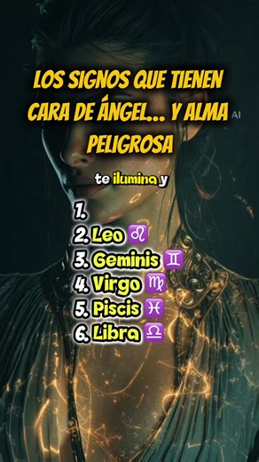 Los signos que tienen cara de ángel… y alma peligrosa 6. Libra, que sonríe mientras decide tu destino. 5. Piscis, que parece inocente pero manipula con emoción. 4. Virgo, que es “bueno”… hasta que te juzga. 3. Géminis, que te enamora y luego te confunde. 2. Leo, que te ilumina y te quema. 1. Escorpio, que se ve tranquilo… pero es veneno elegante. #zodiaco #astrologia #horoscopo #signoszodiacales #libra #piscis #virgo #geminis #leo #escorpio #personalidad #foryou #fyp #parati | Signos Zodiacales