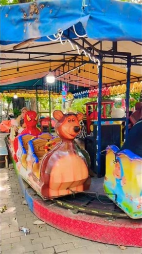 Ride the cute brown bear train