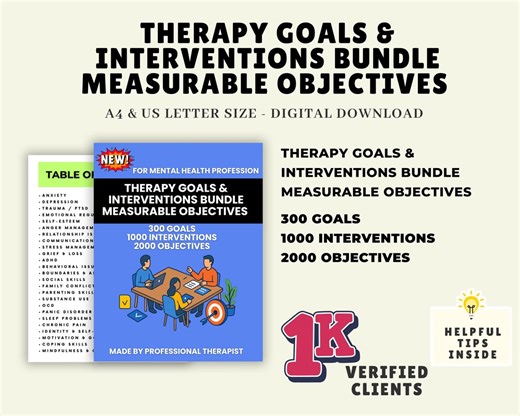 Therapy Goals & Interventions Bundle: Measurable Objectives - Etsy