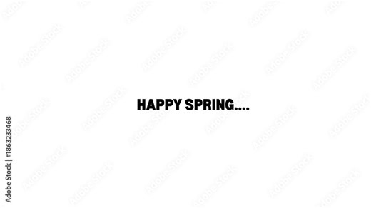 HAPPY SPRING text on white background