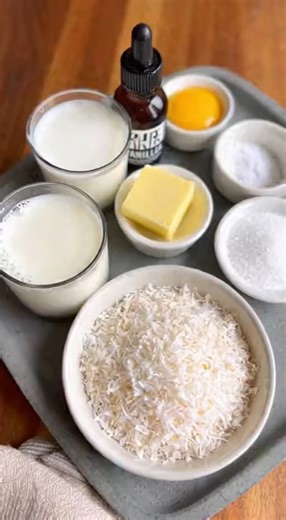 Grandma’s Coconut Cream Pie 🥥🥧 A classic, old-fashioned coconut cream pie with a flaky crust, silky coconut custard, and a cloud of lightly sweetened whipped topping finished with toasted coconut. Ingredients: This comforting dessert layers rich coconut flavor with a smooth, creamy filling and crisp crust. For the crust: 1 1/4 cups all-purpose flour 1/2 teaspoon salt 1/2 cup unsalted butter, cold and cubed 3–4 tablespoons cold water For the coconut cream filling: 2 cups whole milk 1 cup canned