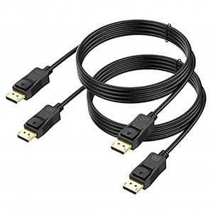 DisplayPort Cable 6FT 2-Pack, DP to DP Cable 4K@60Hz, 1440p@144Hz/165Hz Display Port Cord for Monitor, Computer, Laptop, PC, Graphics Card