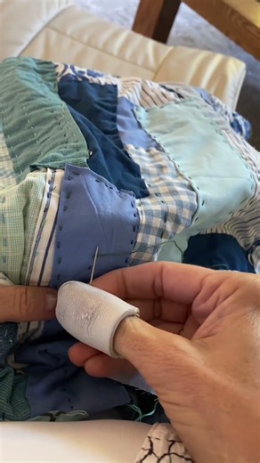 Slow Stitching - No Rules. #bigstitch #quilting #asmrquilting #quilted