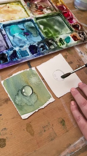 Watercolor Water Droplets Painting Techniques