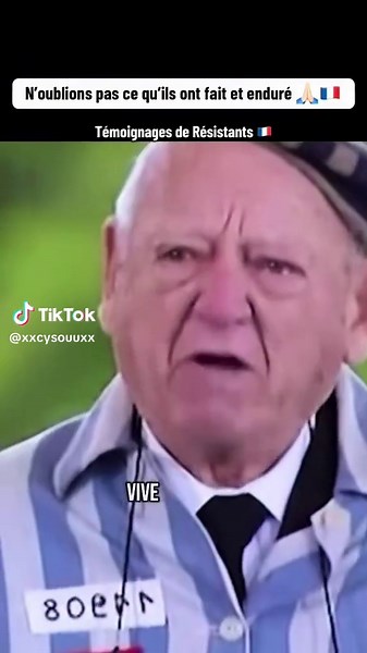 🇫🇷 L’homme en tenue de déporté est Robert Salomon, s’exprimant au camp du Struthof dans lequel il fut interné. #videoviral #france #pourtoii