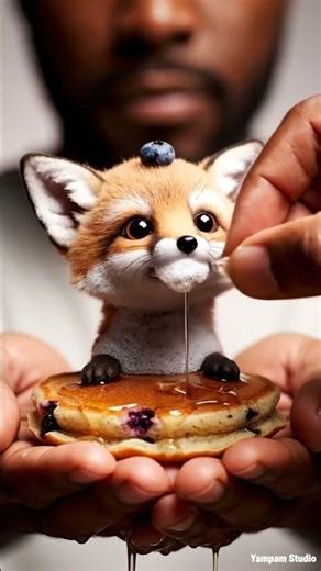 Tiny Baby Koala Eating Honey Pancake #shorts #youtubeshorts #ytshorts