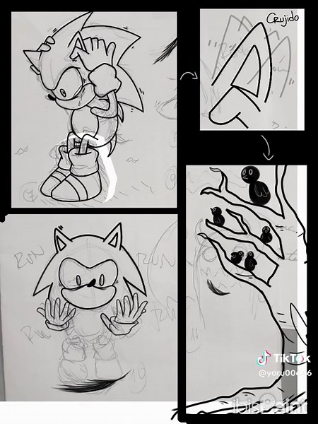 Proceso de dibujo de Sonic con ibisPaint X