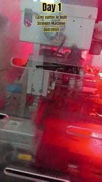 Lazer cutter in Built Stringer Machine Operation#module #cell #future #Solar module