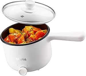 Hot Pot Electric Cooker 1.2L, Mini Electric Pot, Portable Ramen Cooker, Non-Stick Portable Travel Cooker, with Dual Power Control for Dorm, Office, Travel