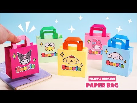 Origami Paper Bag Sanrio 👜 How to make Paper Bag | Craft & Origami | DIY Paper Crafts