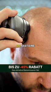 2.1K views | 六‍零 Bis zu –45% Rabatt auf das ultimative Glatzenset Endlich Schluss mit Rasurproblemen. Cuts, Rasurbrand und stumpfe Klingen? Gehören ab jetzt der Vergangenheit an. Mit dem BOLD SHAVER Set bekommst du: ⚡ Eine glatte Rasur in unter 90 Sekunden  Ergonomisches Design – perfekt für Glatzenträger  Nass oder trocken – so wie du willst  Plus After-Shave-Pflege mit Anti-Shine & SPF50 Alles, was deine Glatze braucht – in einem Set. | BETTER BE BOLD | Facebook