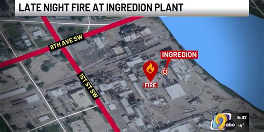 Cedar Rapids Fire Department extinguishes late-night fire at Ingredion plant