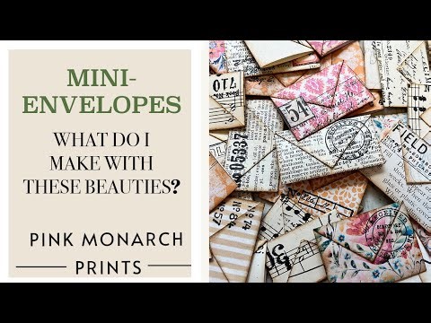 Teeny Tiny Envelopes: What Can I Make With Tiny Envelopes? 3 Junk Journal Ideas with Pink Monarch