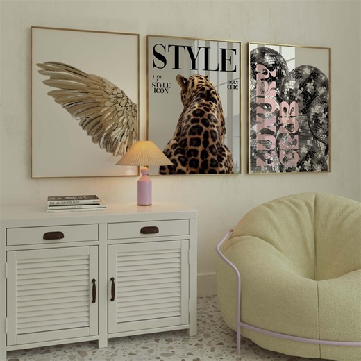 Leopard Gallery Wall Set of 3,holy Chic, Preppy Aesthetic Girly, Printable Wall Art Print Download - Etsy