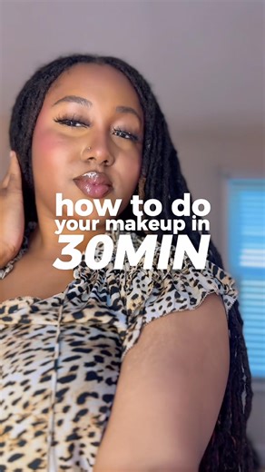 How To Do Your Makeup in Under 30 Minutes! ⭐️🎀 #makeuptutorial #blackgirlmakeup