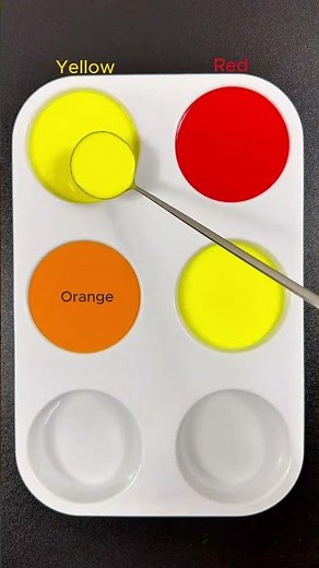 Create 4 colors from 2 colors Yellow + Red #mix #asmr